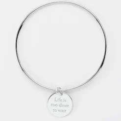 Hot HappyBulle Bracelet personnalisé jonc argent médaille gravée 19 mm Argent rhodié 925