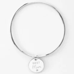 Discount HappyBulle Bracelet personnalisé jonc argent médaille soleil coeur bombé gravée 19 mm Argent rhodié 925
