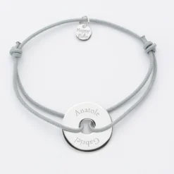 Online HappyBulle Bracelet personnalisé médaille gravée argent cible 20mm Argent rhodié 925