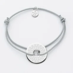 Online HappyBulle Bracelet personnalisé médaille gravée argent cible 20mm Argent rhodié 925