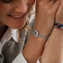 Online HappyBulle Bracelet personnalisé médaille gravée argent cible 20mm Argent rhodié 925