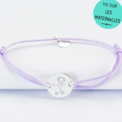 Discount HappyBulle Bracelet personnalisé médaille gravée argent 2 trous 15mm Argent rhodié 925