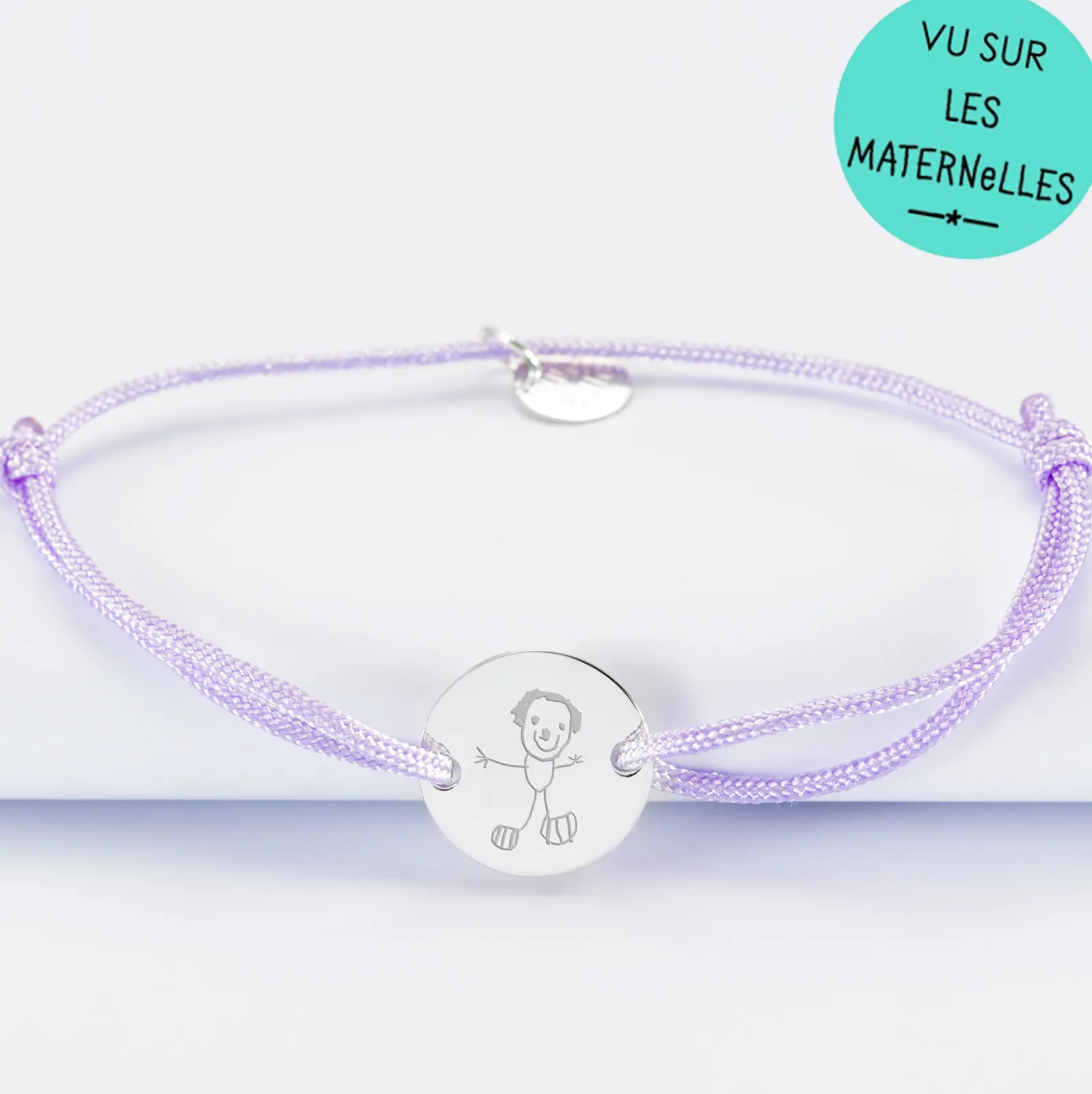 Discount HappyBulle Bracelet personnalisé médaille gravée argent 2 trous 15mm Argent rhodié 925