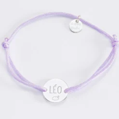 Discount HappyBulle Bracelet personnalisé médaille gravée argent 2 trous 15mm Argent rhodié 925
