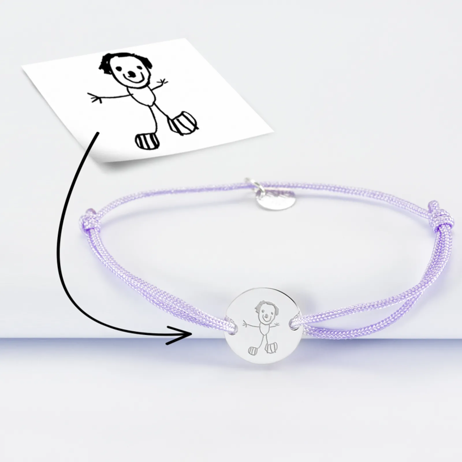 Discount HappyBulle Bracelet personnalisé médaille gravée argent 2 trous 15mm Argent rhodié 925
