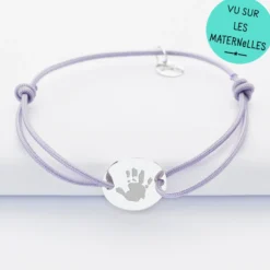 HappyBulle Bracelet personnalisé médaille gravée argent 2 trous 15mm - Nos petits imparfaits Argent rhodié 925
