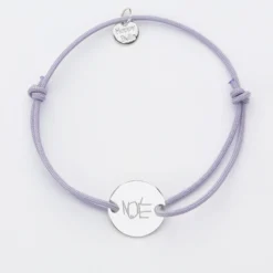 HappyBulle Bracelet personnalisé médaille gravée argent 2 trous 15mm - Nos petits imparfaits Argent rhodié 925