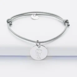 Best HappyBulle Bracelet personnalisé médaille gravée argent dormeuse 15mm - Nos petits imparfaits