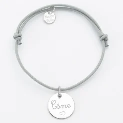 Best HappyBulle Bracelet personnalisé médaille gravée argent dormeuse 15mm - Nos petits imparfaits