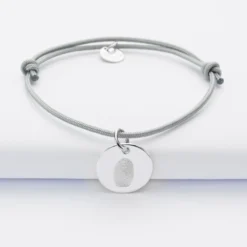 Best HappyBulle Bracelet personnalisé médaille gravée argent dormeuse 15mm - Nos petits imparfaits