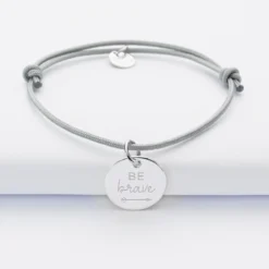 Best HappyBulle Bracelet personnalisé médaille gravée argent dormeuse 15mm - Nos petits imparfaits