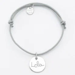 Best HappyBulle Bracelet personnalisé médaille gravée argent dormeuse 15mm - Nos petits imparfaits