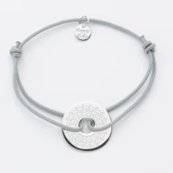 Clearance HappyBulle Bracelet personnalisé médaille gravée argent cible 20mm - Nos petits imparfaits Argent rhodié 925