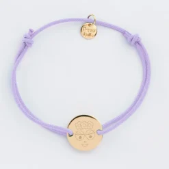 Hot HappyBulle Bracelet personnalisé médaille gravée plaqué or 2 trous 15mm - x Barbapapa Plaqué or 18k