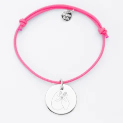 Online HappyBulle Bracelet personnalisé médaille gravée argent dormeuse 19mm - x Barbapapa Argent rhodié 925