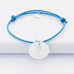 Online HappyBulle Bracelet personnalisé médaille gravée argent dormeuse 19mm - x Barbapapa Argent rhodié 925