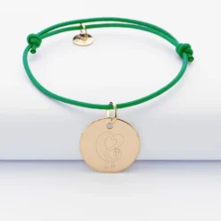 Online HappyBulle Bracelet personnalisé médaille gravée plaqué or dormeuse 19mm - x Barbapapa Plaqué or 18k
