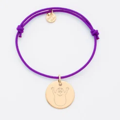 Online HappyBulle Bracelet personnalisé médaille gravée plaqué or dormeuse 19mm - x Barbapapa Plaqué or 18k