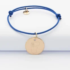 Online HappyBulle Bracelet personnalisé médaille gravée plaqué or dormeuse 19mm - x Barbapapa Plaqué or 18k