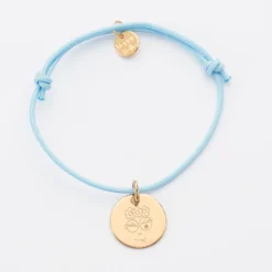Outlet HappyBulle Bracelet personnalisé médaille gravée plaqué or dormeuse 15 mm - x Barbapapa Plaqué or 18k