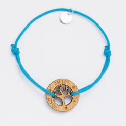 Best HappyBulle Bracelet personnalisé médaille gravée arbre de vie 20 mm Bois