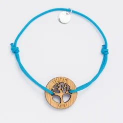 Best HappyBulle Bracelet personnalisé médaille gravée arbre de vie 20 mm Bois