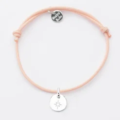 Outlet HappyBulle Bracelet personnalisé médaille gravée initiale argent 10mm Argent rhodié 925