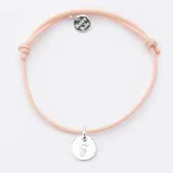 Outlet HappyBulle Bracelet personnalisé médaille gravée initiale argent 10mm Argent rhodié 925