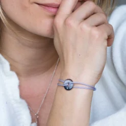 Clearance HappyBulle Bracelet personnalisé médaille gravée argent cible 16 mm Argent rhodié 925