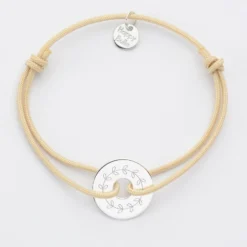 Clearance HappyBulle Bracelet personnalisé médaille gravée argent cible 16 mm Argent rhodié 925