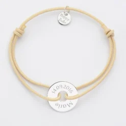 Clearance HappyBulle Bracelet personnalisé médaille gravée argent cible 16 mm Argent rhodié 925