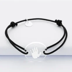 Discount HappyBulle Bracelet personnalisé médaille gravée ronde 2 trous 21mm Acrylique