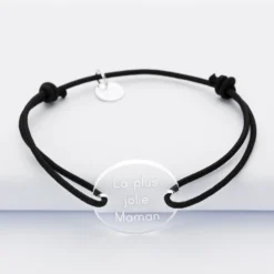Discount HappyBulle Bracelet personnalisé médaille gravée ronde 2 trous 21mm Acrylique