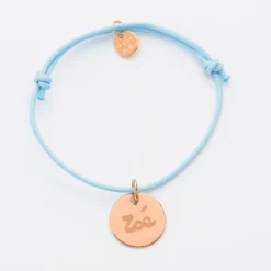 Hot HappyBulle Bracelet personnalisé médaille gravée plaqué or rose 15 mm Plaqué or rose 18k
