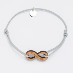 Discount HappyBulle Bracelet personnalisé médaille gravée infini 24 mm Bois