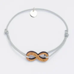 Discount HappyBulle Bracelet personnalisé médaille gravée infini 24 mm Bois