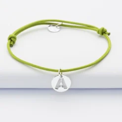 Sale HappyBulle Bracelet personnalisé médaille lettre initiale argent 11mm