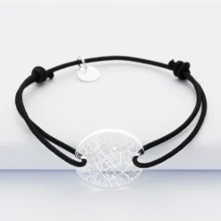 HappyBulle Bracelet personnalisé médaille gravée acrylique ronde 2 trous 21 mm