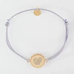Discount HappyBulle Bracelet personnalisé médaille contour fleur gravée plaqué or 2 trous 15 mm