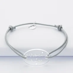 Online HappyBulle Bracelet personnalisé médaille gravée ovale 25x17 mm Acrylique