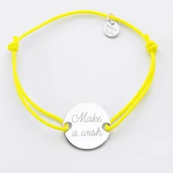 HappyBulle Bracelet personnalisé médaille gravée argent 2 trous 20mm