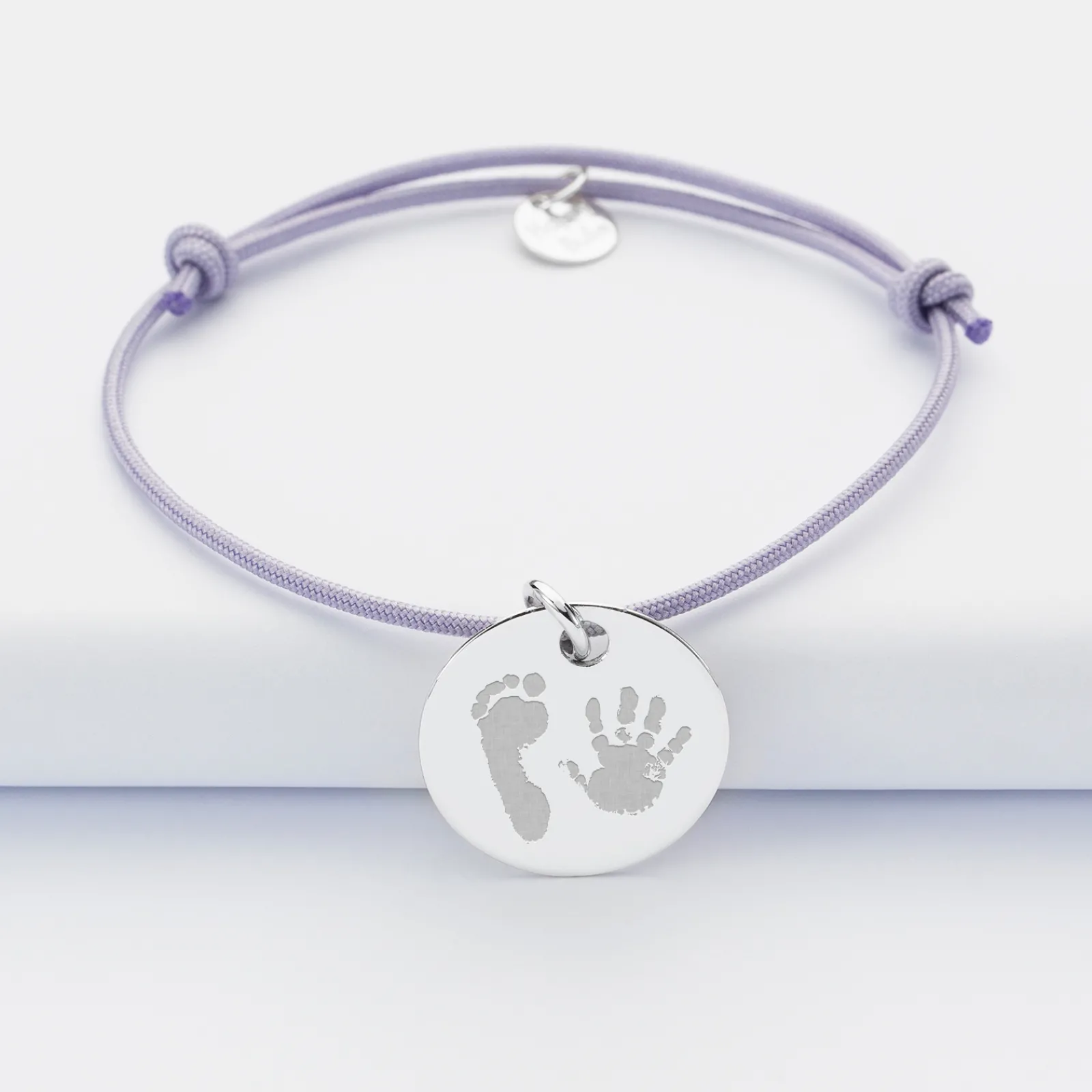 HappyBulle Bracelet personnalisé médaille gravée argent dormeuse 19mm Argent rhodié 925