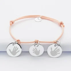 Sale HappyBulle Bracelet personnalisé 3 médailles gravées argent 15 mm