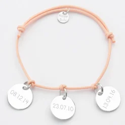 Sale HappyBulle Bracelet personnalisé 3 médailles gravées argent 15 mm