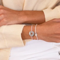 Clearance HappyBulle Bracelet personnalisé médaille gravée argent cible coeur 21 mm Argent rhodié 925