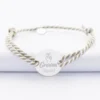 Discount HappyBulle Bracelet Témoin homme personnalisé cordon marin tressé médaille gravée argent 2 trous 20 mm