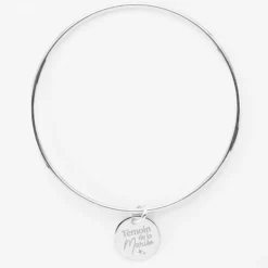 Outlet HappyBulle Bracelet Témoin personnalisé jonc argent médaille gravée 15 mm Argent rhodié 925