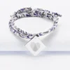 HappyBulle Bracelet 3 tours Liberty personnalisé médaille gravée argent dormeuse losange 25x25 mm - Nos petits imparfaits