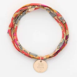 Discount HappyBulle Bracelet 3 tours Liberty personnalisé médaille gravée plaqué or 15 mm - x Barbapapa Plaqué or 18k