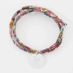 Best HappyBulle Bracelet 3 tours Liberty personnalisé médaille gravée argent 19 mm - x Barbapapa Argent rhodié 925